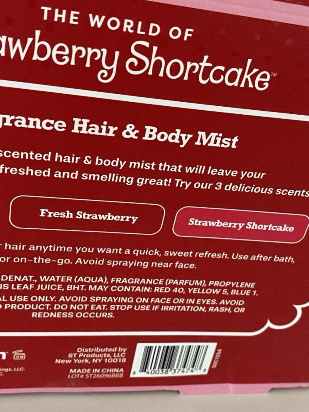 Set Of 3 Strawberry Shortcake Hair & Body Mist Clip & Go 1.3 fl oz Fresh NEW